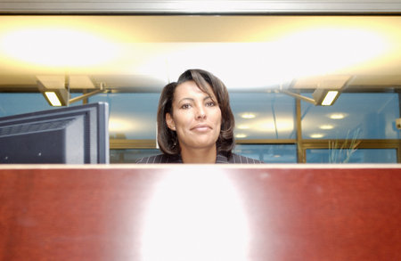 Portrait of receptionistの写真素材