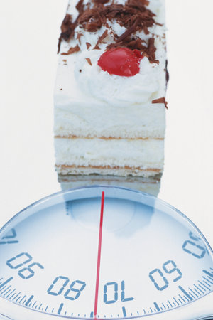 Cake and scalesの写真素材