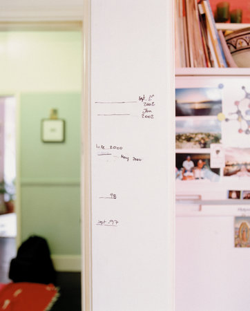 A pillar with dates written on itの写真素材