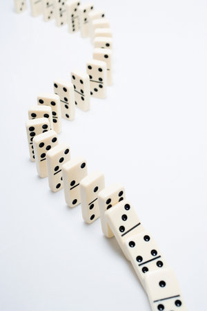 The domino effectの写真素材