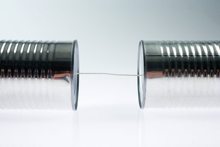 Tin can phoneの写真素材