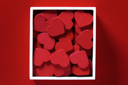 Heart shapes in boxの写真素材