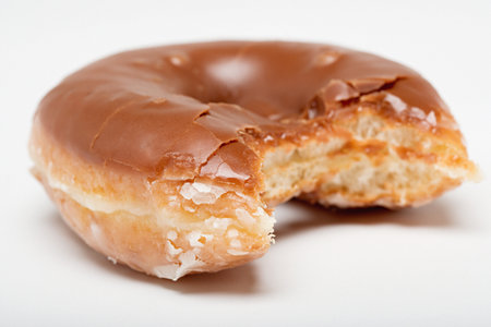 Chocolate glazed doughnutの写真素材