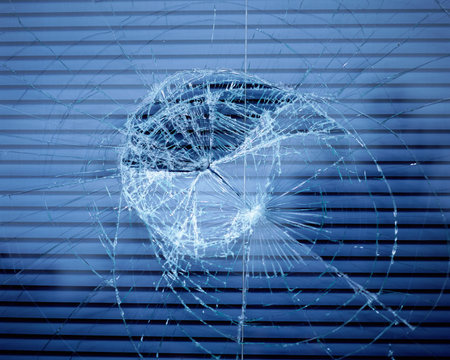 Cracked window-pane
