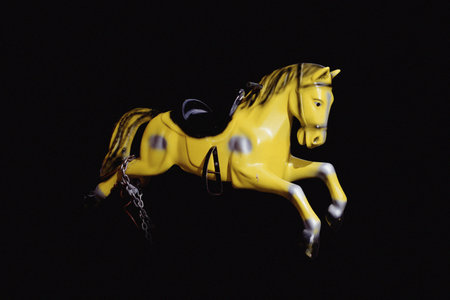 Pony toy ride for childrenの写真素材