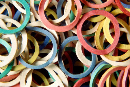 Rubber bands background.の写真素材