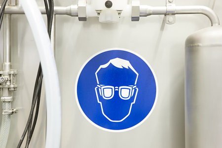 Blue safety sign
