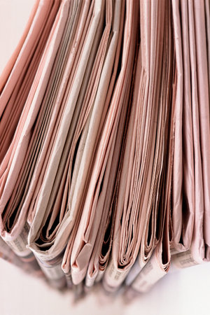 Folded newspapers