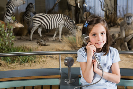 Girl in a museumの写真素材