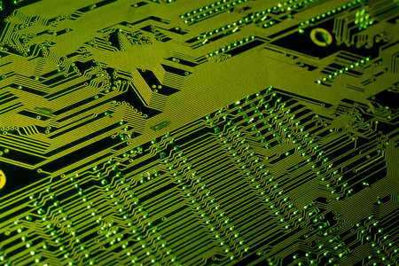 Green circuit board background.の写真素材
