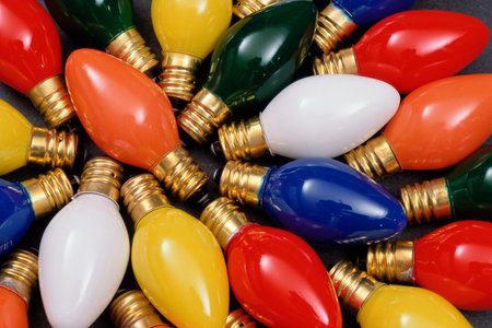 Colourful lamb bulb background.の写真素材