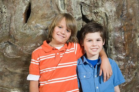 Two boys smilingの写真素材