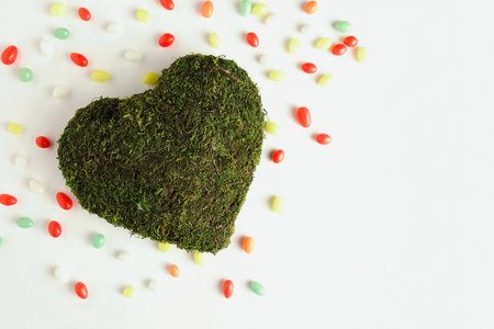 Heart shape made of grass