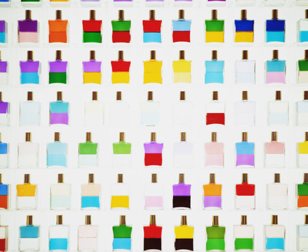 Bottles of coloured liquidの写真素材