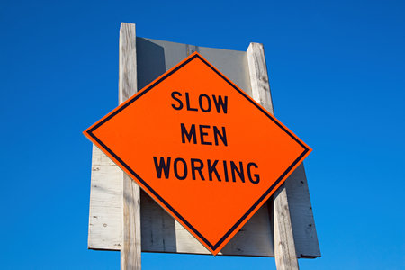 Slow men workingの写真素材
