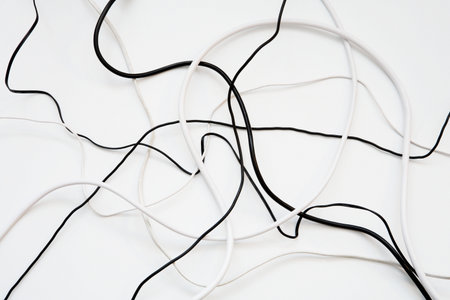 Tangled cablesの写真素材