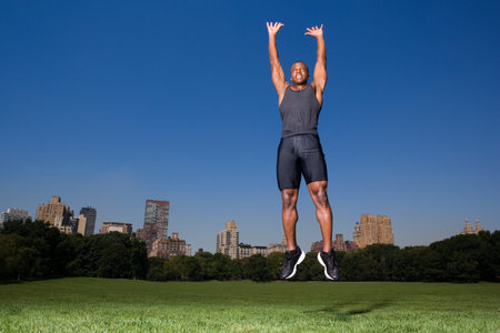 Man jumping in the park