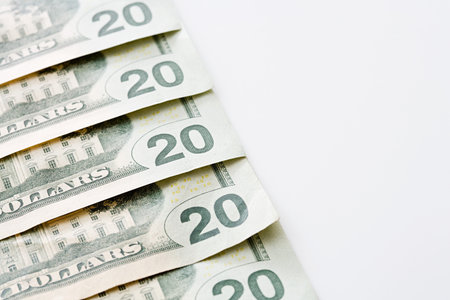 Twenty dollar notesの写真素材