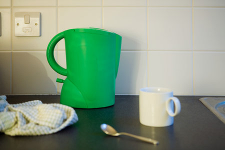 A green kettleの写真素材
