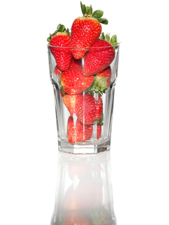 Strawberries in a glassの写真素材