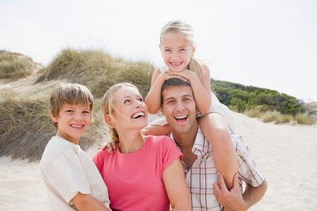 Family at beachの写真素材
