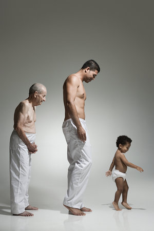 Three generations of malesの写真素材