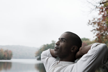 A man thinkingの写真素材