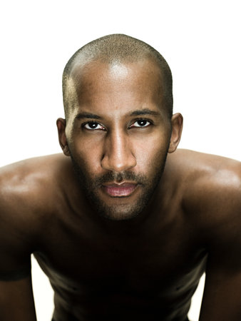 Man looking at cameraの写真素材