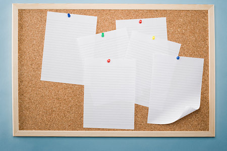 Paper on a noticeboard