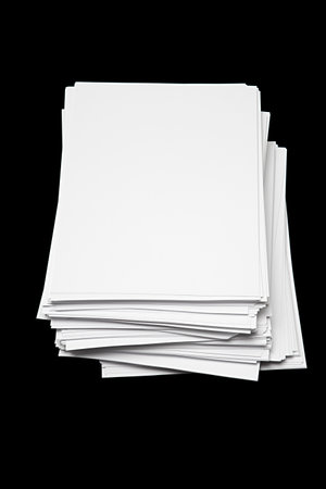 Pile of papers on a black backgroundの写真素材