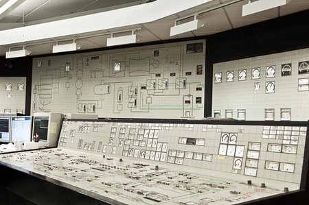 Control panel in power plantの写真素材