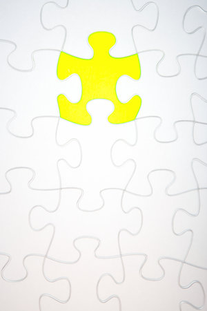 Jigsaw puzzle with missing pieceの写真素材