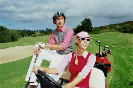 Couple at the golf clubの写真素材