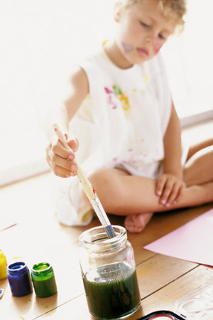 Girl paintingの写真素材