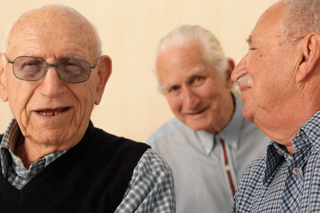 Three elderly men togetherの写真素材