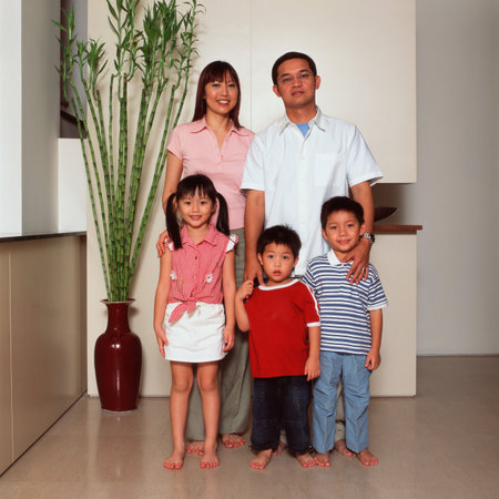 Portrait of an asian familyの写真素材