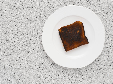 A slice of burnt toastの写真素材