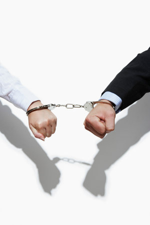 Woman And Man Handcuffed Together