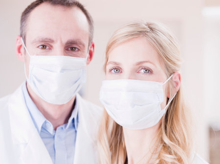 Two Medics Looking At Viewerの写真素材