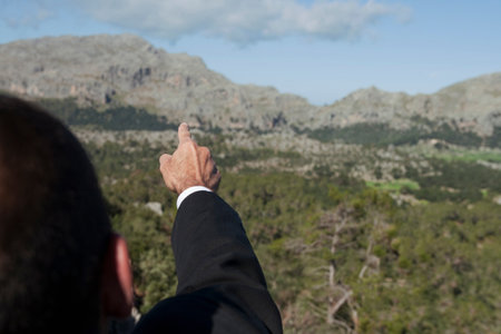 Business Man In The Mountainsの写真素材