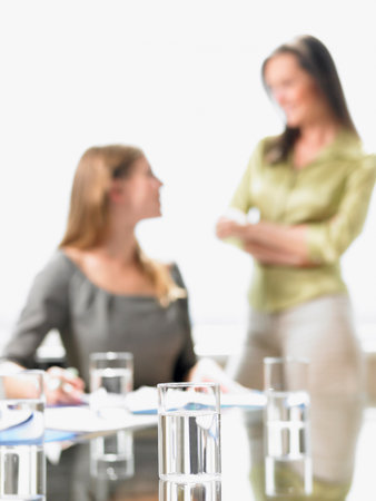 Women Working On A File, Smilingの写真素材