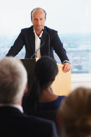 Man Talking During A Conferenceの写真素材