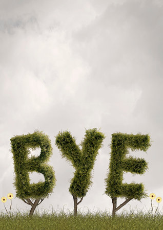 Shrubs Trimmed To Read Byeの写真素材