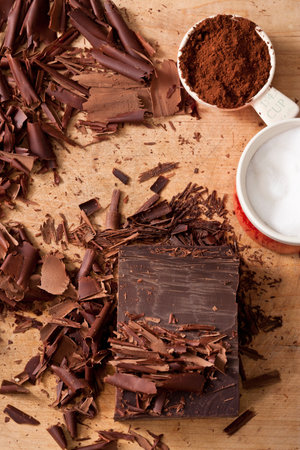 Chocolate Shavings, Cocoa And Sugarの写真素材