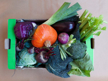 Close Up Of Box Of Produceの写真素材