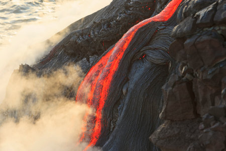 Kilauea Lava Flow, Kalapana, Big Island, Hawaii, Usaの写真素材