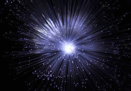 Studio Shot Of Fibre Optic Light With Black Background