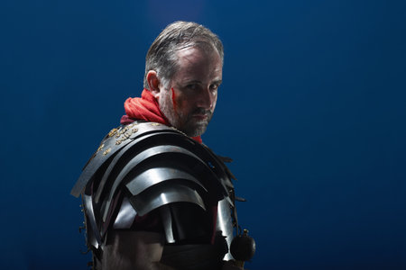 Studio Portrait Of Roman Soldier