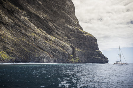 Ferry Boat In Masca, Tenerife, Canary Islands, Spainの写真素材