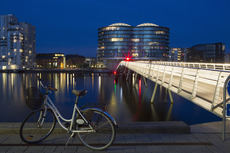 Waterfront At Dusk, Copenhagen, Denmarkの写真素材